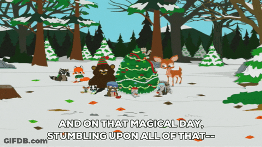Animated Christmas In The Forest GIF