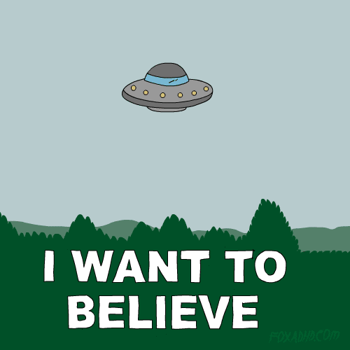 Animated Christmas Santa Believe In UFO GIF