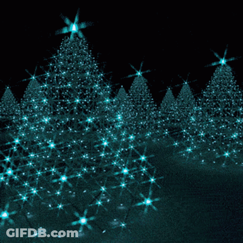 Animated Christmas Tree Changing Color GIF