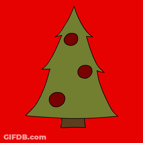 Animated Christmas Tree Turn Into Sliced Pizza GIF