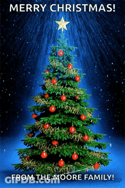 Animated Christmas Tree With Light Circle GIF