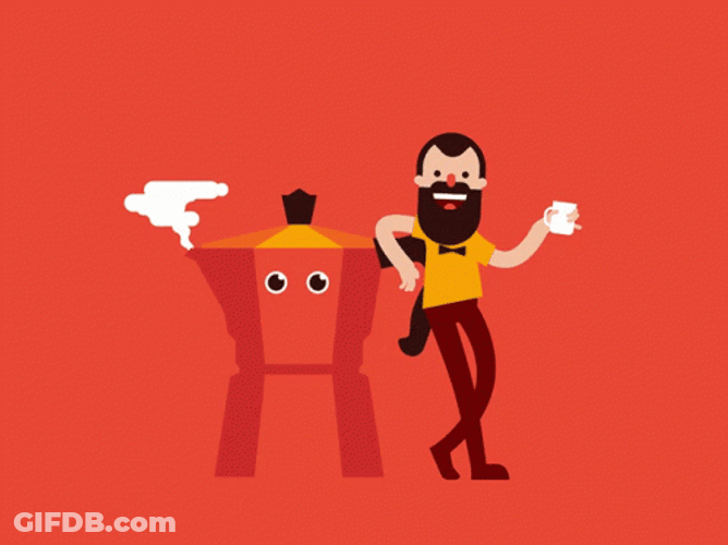 Animated Coffee Cycle Office Guy Taking A Break GIF