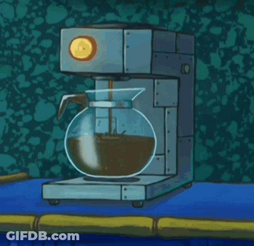 Animated Coffee Maker Pouring A Lot GIF