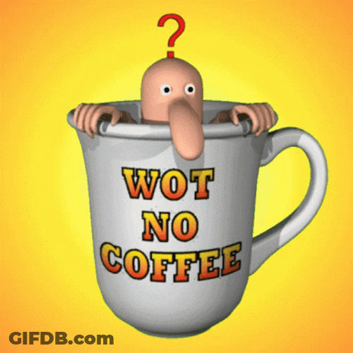Animated Coffee Wot No Coffee Cup GIF
