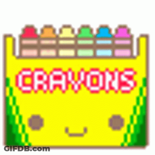 Animated Coloring Crayons 6 Colors GIF