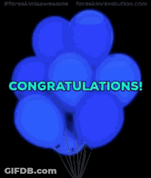 Animated Congratulations Blue Balloons GIF