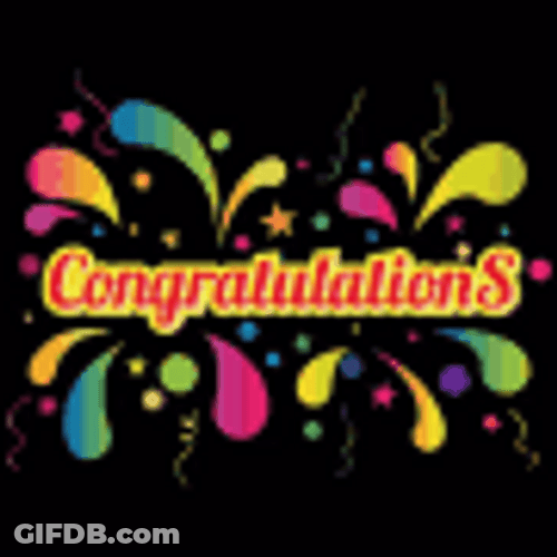 Animated Congratulations Colorful Paint GIF