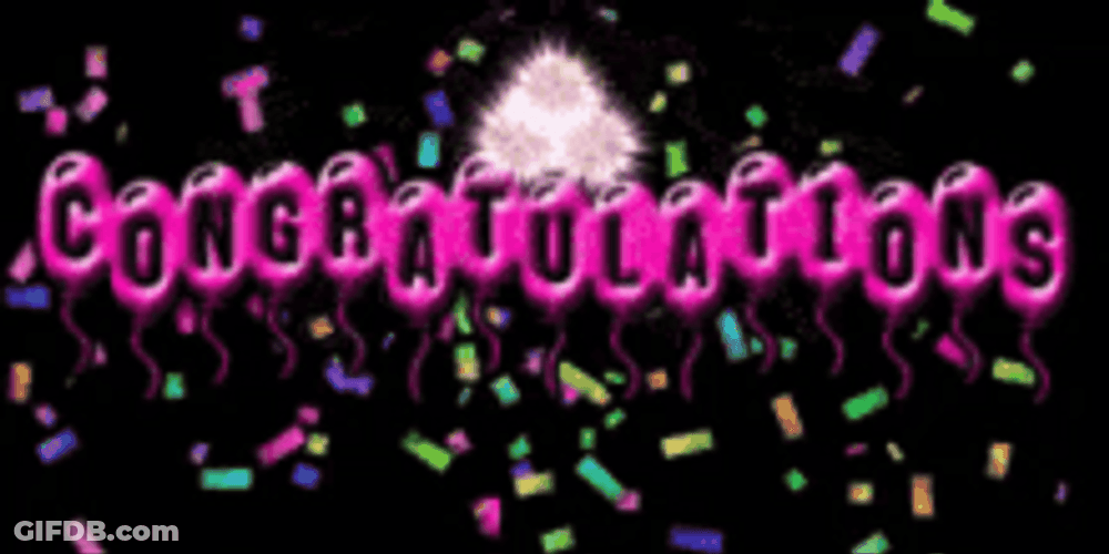 Animated Congratulations Confetti Fireworks GIF