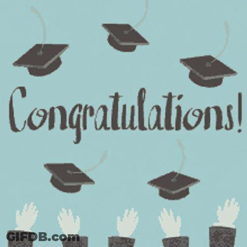 Animated Congratulations Graduation Day Throwing Caps GIF