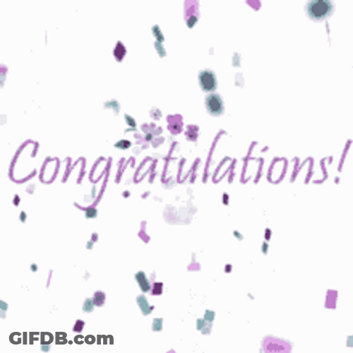 Animated Congratulations Purple Confetti GIF