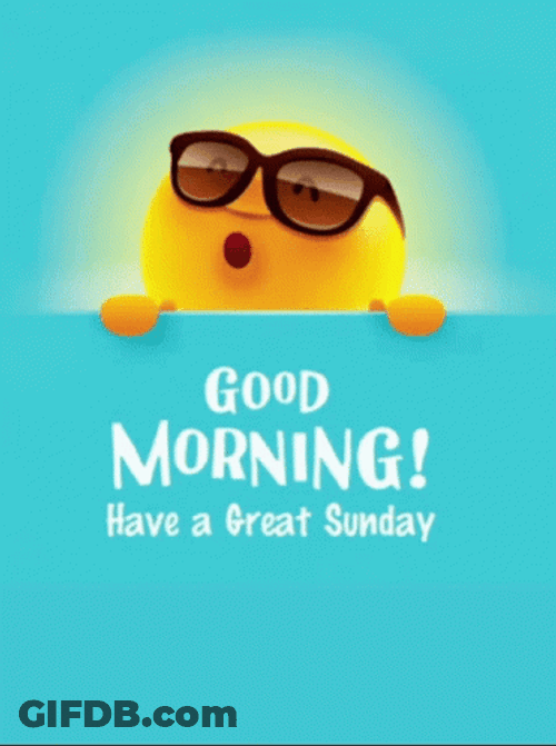 Animated Cool Sun Wishing Happy Sunday GIF