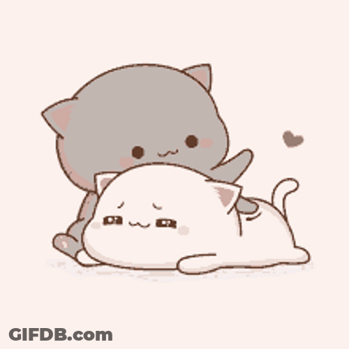 Animated Couple Back Massage Love Romantic Cats GIF