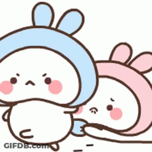 Animated Couple Bunny Please Dont Go GIF
