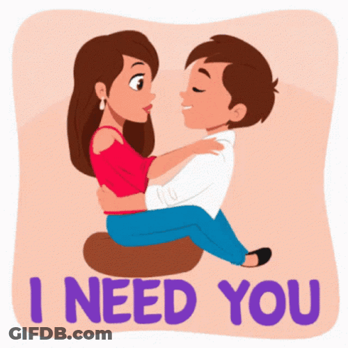 Animated Couple I Need You GIF