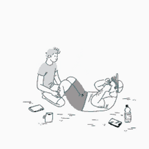 Animated Couple Sit Up Kiss Gay Love GIF