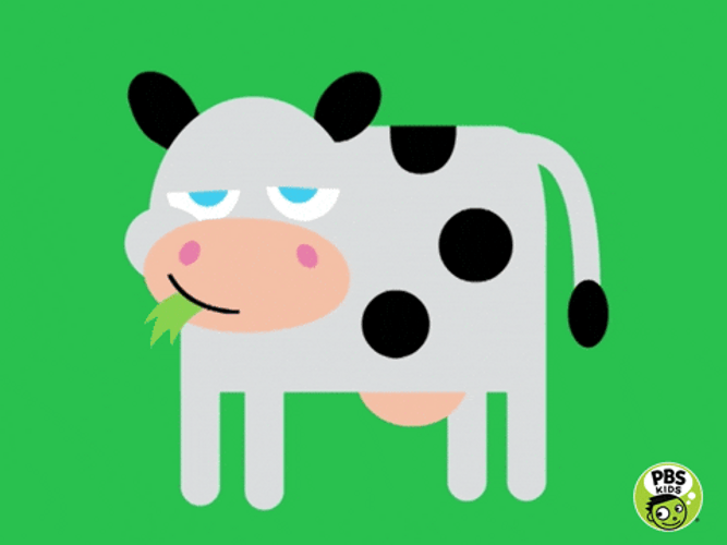 Animated Cow Eating Grass Pbs Kids GIF