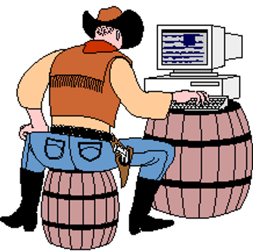Animated Cowboy Computer Coding GIF