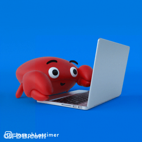 Animated Crab Doing Fast Typing GIF