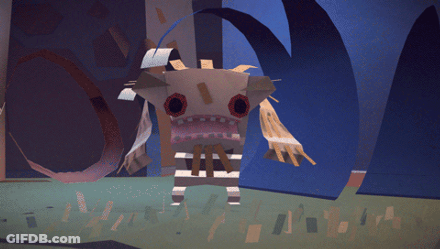 Animated Creepy Wendigo Roars GIF