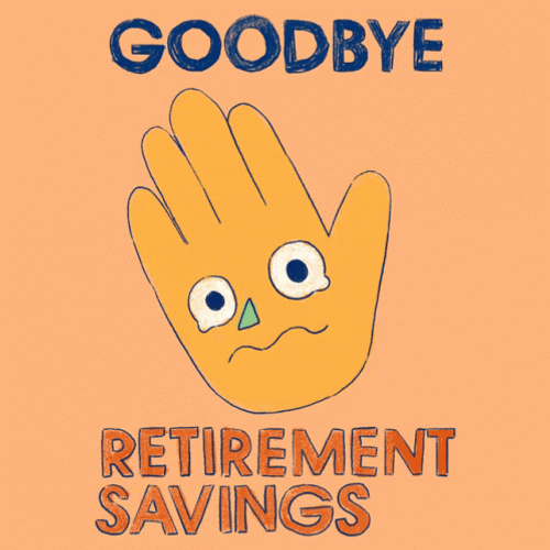 Animated Crying Palm Goodbye Retirement Savings GIF