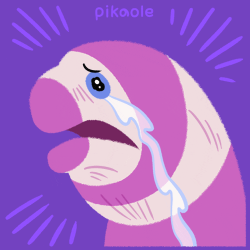 Animated Crying Purple Eel GIF