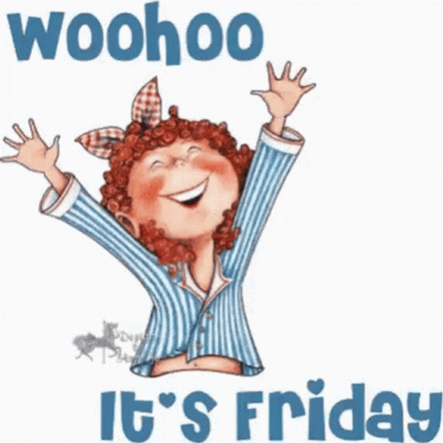 Animated Curly Happy Girl Friday Feeling GIF