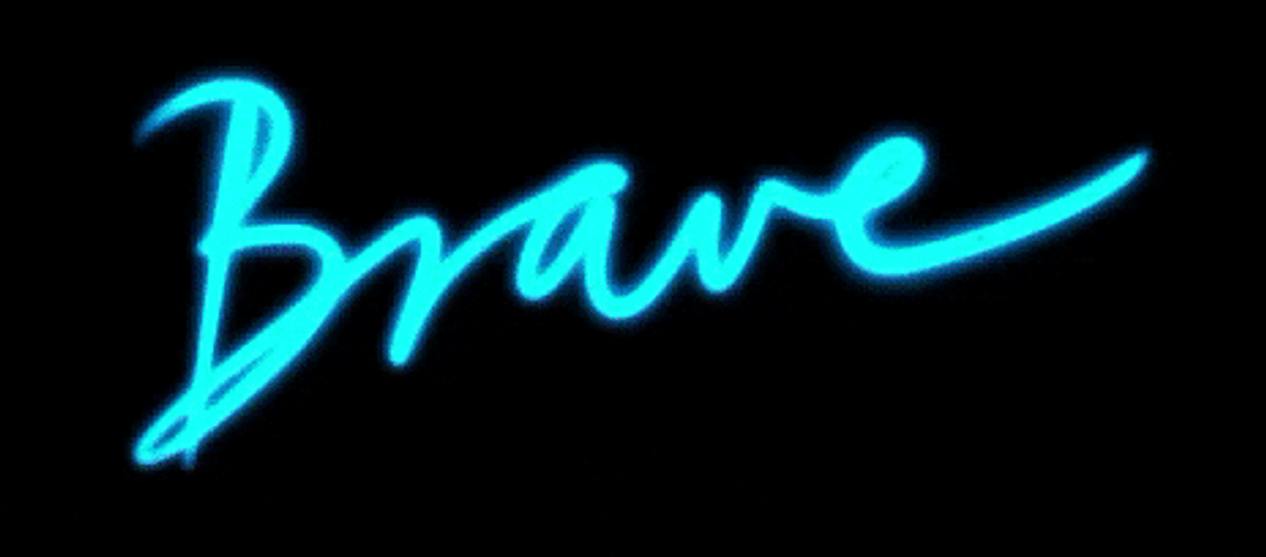 Animated Cursive Brave Text GIF