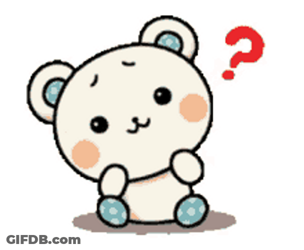 Animated Cute Baby Bear Question Mark GIF