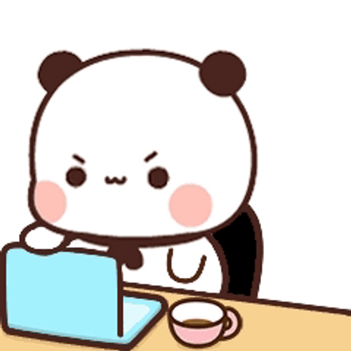 Animated Cute Bear Glides Chair GIF