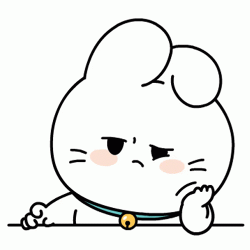 Animated Cute Bunny Still Waiting GIF