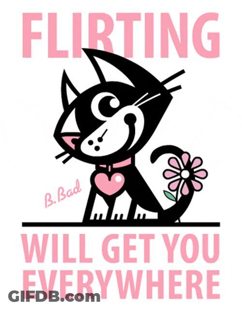 Animated Cute Cat Flirting GIF