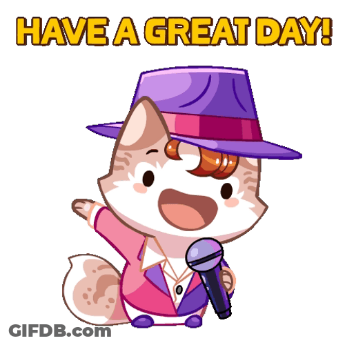 Animated Cute Cat Have A Good Day Love GIF
