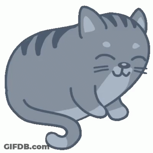 Animated Cute Cat Making Biscuits GIF