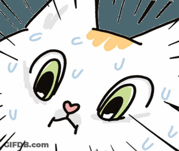 Animated Cute Cat Nervous Sweat GIF
