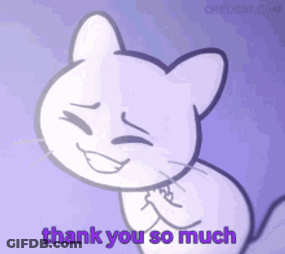Animated Cute Cat Sincere Thank You So Much GIF