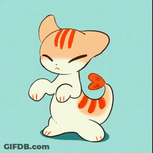 Animated Cute Chibi Dragon Cat GIF