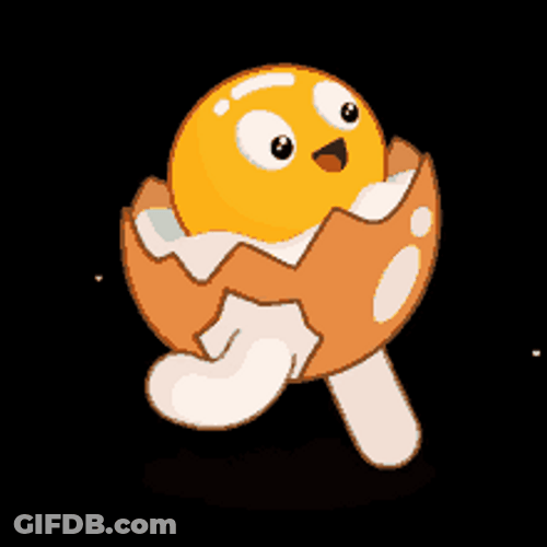 Animated Cute Crack Egg Running GIF