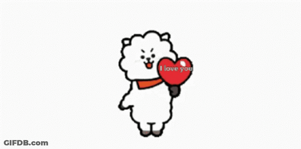 Animated Cute Fluffy Sheep Heart GIF