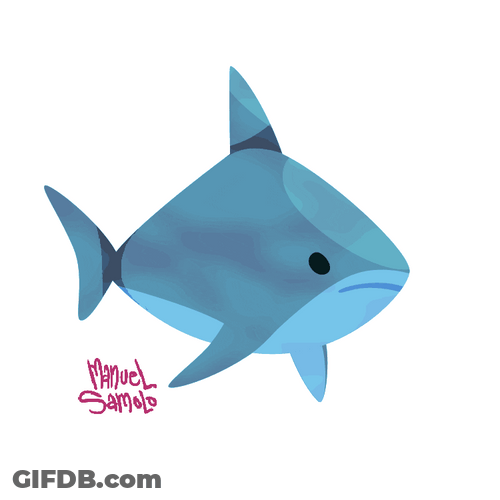 Animated Cute Goblin Shark Swimming GIF