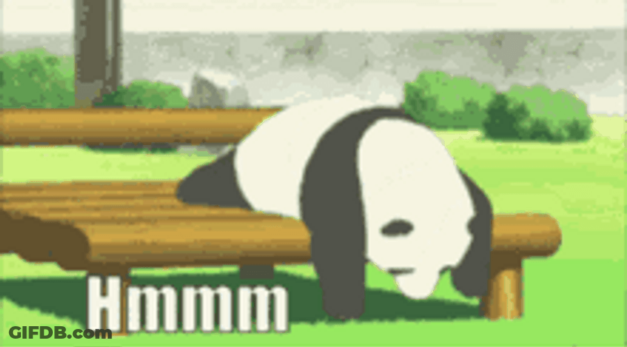 Animated Cute Panda Falls Bench Mmmm GIF