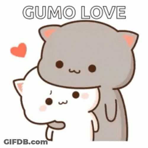 Animated Cute Peach And Goma Hugging GIF