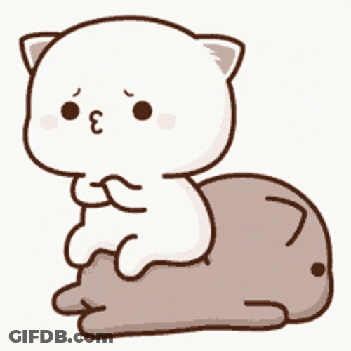 Animated Cute Peach Cat And Goma GIF