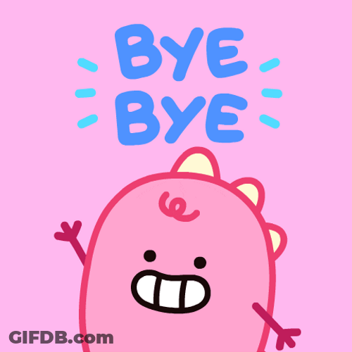 Animated Cute Pink Dinosaur Bye Bye GIF