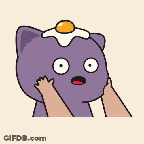 Animated Cute Purple Cat Face Massage GIF