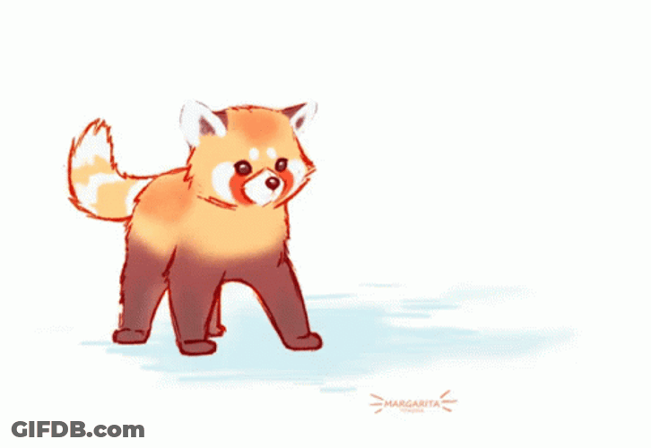 Animated Cute Rollover Red Panda GIF