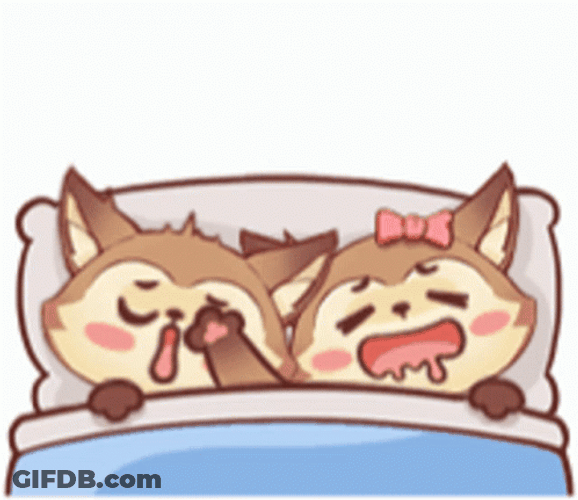 Animated Cute Sleeping Foxies GIF