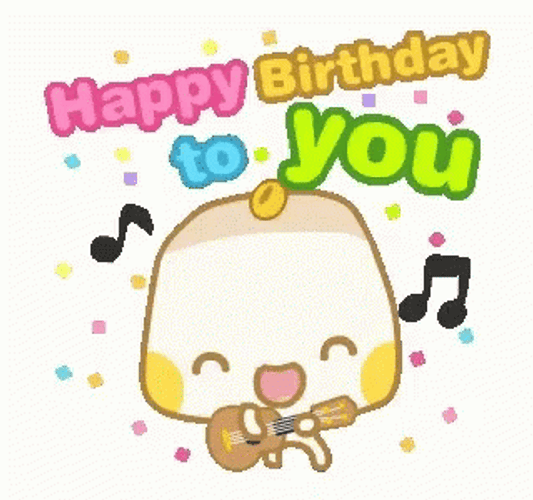 Animated Cute Sticker Singing Happy Birthday To You GIF