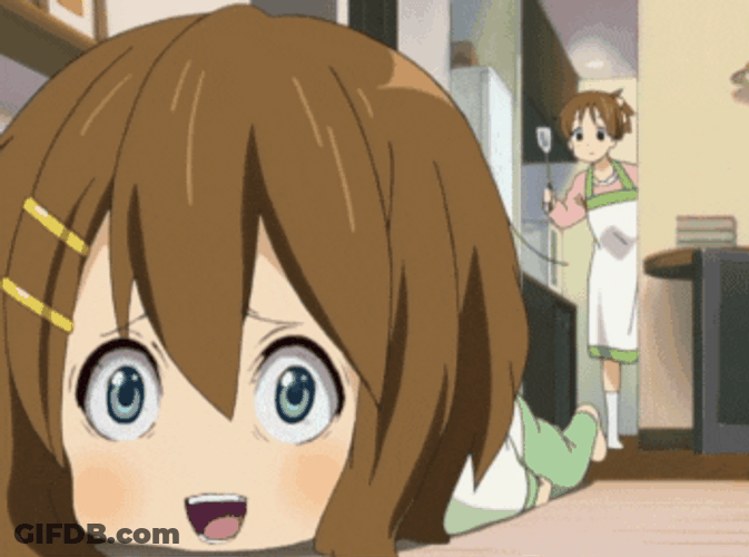 Animated Cute Yui Hirisawa Happy GIF