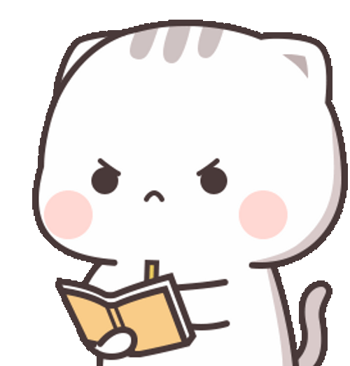 Animated Cutie Cat-Chan Taking Notes Angry GIF