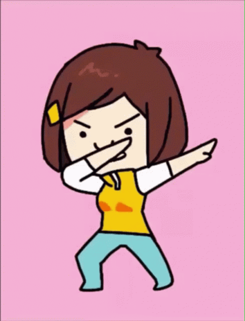 Animated Dabbing Cartoon Girl GIF